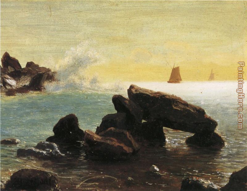 Farralon Islands, California painting - Albert Bierstadt Farralon Islands, California art painting